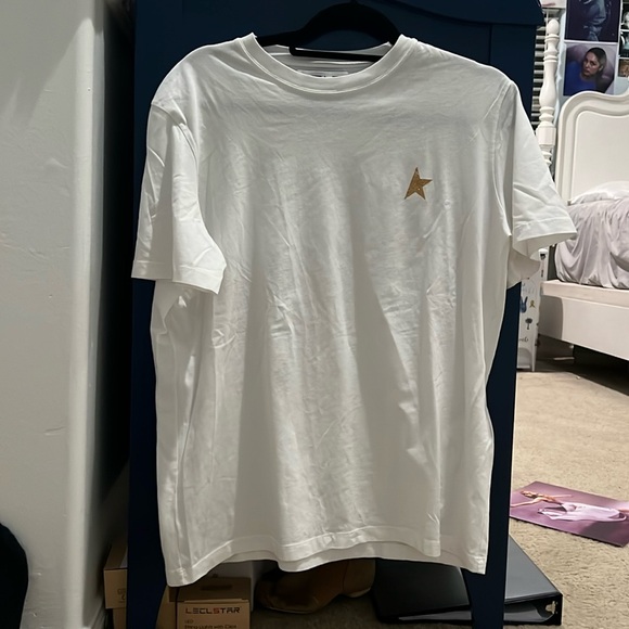 【関税込み】GOLDEN GOOSE WHITE STAR COLLECTION T-SHIRT White Star Collection T-shirt with contrasting black logo